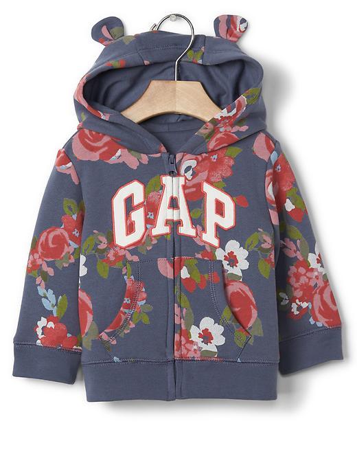 Gap Logo Rose Bear Hoodie - Blue