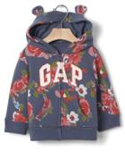 Gap Logo Rose Bear Hoodie - Blue