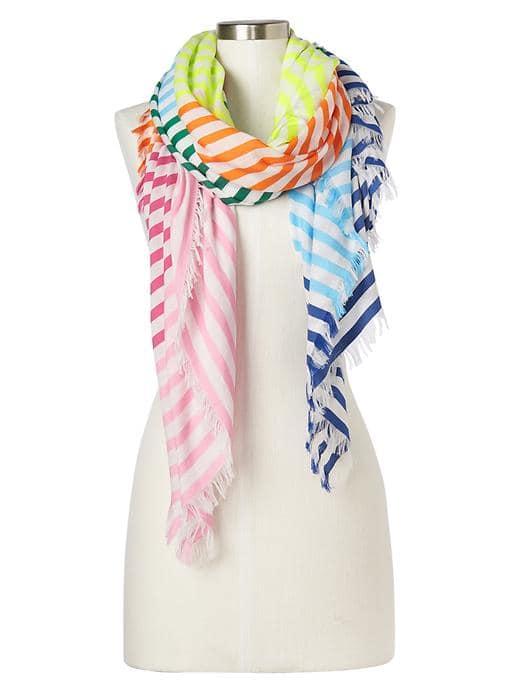 Gap Women Stripe Fringe Scarf - Multi Stripe