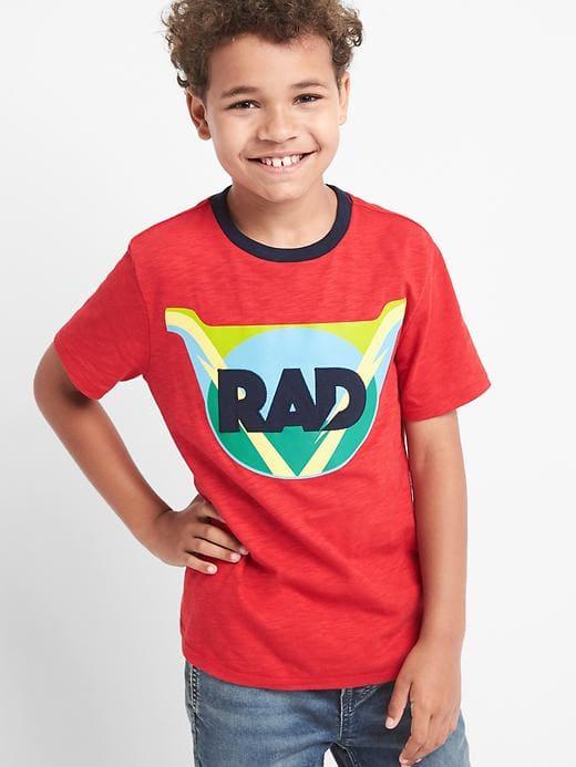 Gap Graphic Crew Slub Tee - Modern Red