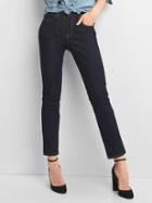 Gap Women Mid Rise Real Straight Jeans - Rinse