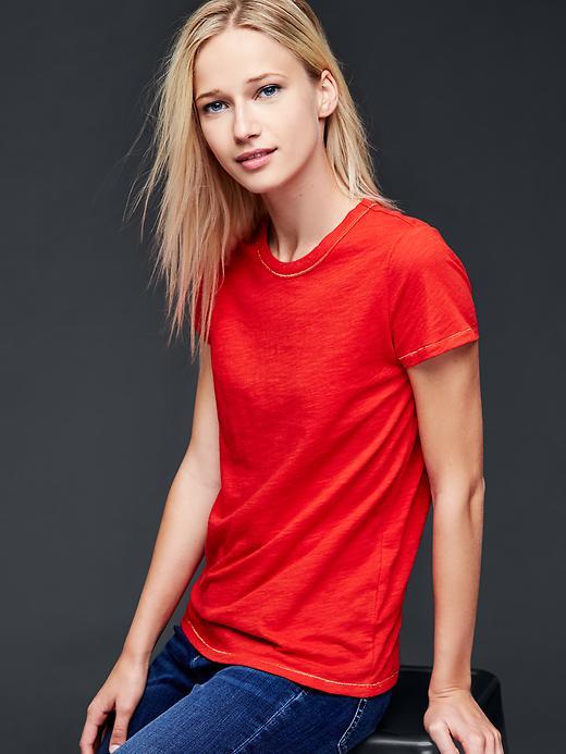 Gap Sparkle Trim Tee - Holly Berry