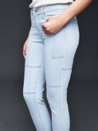 Gap Women Stretch 1969 Patchwork True Skinny Ankle Jeans - Light Indigo