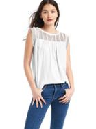 Gap Women Crochet Lace Tank - White