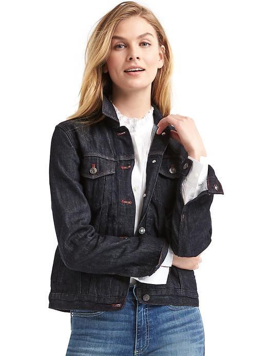 Gap Women 1969 Icon Contrast Stitch Denim Jacket - Rinse