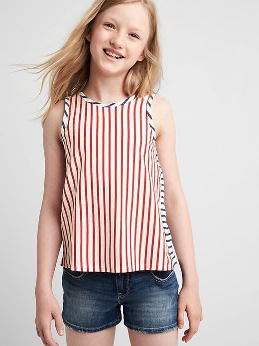 Gap Americana Tulip Back Tank - Red/blue Stripe