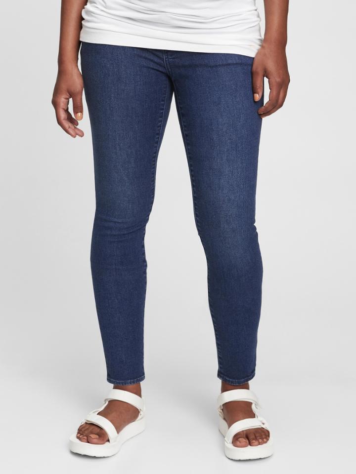 Maternity True Waistband Full Panel Skinny Jeans With Washwell3