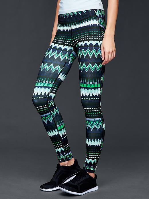Gap Gapfit Gfast Bold Print Leggings - Bright Meadow