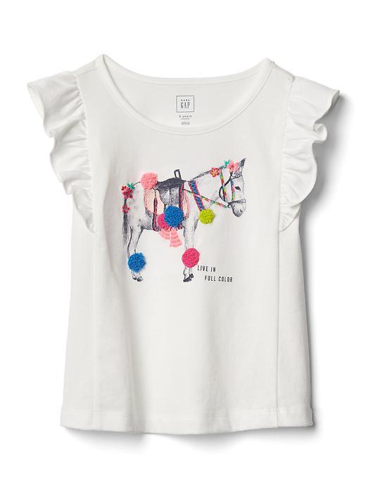 Gap Embroidery Graphic Flutter Tee - Donkey