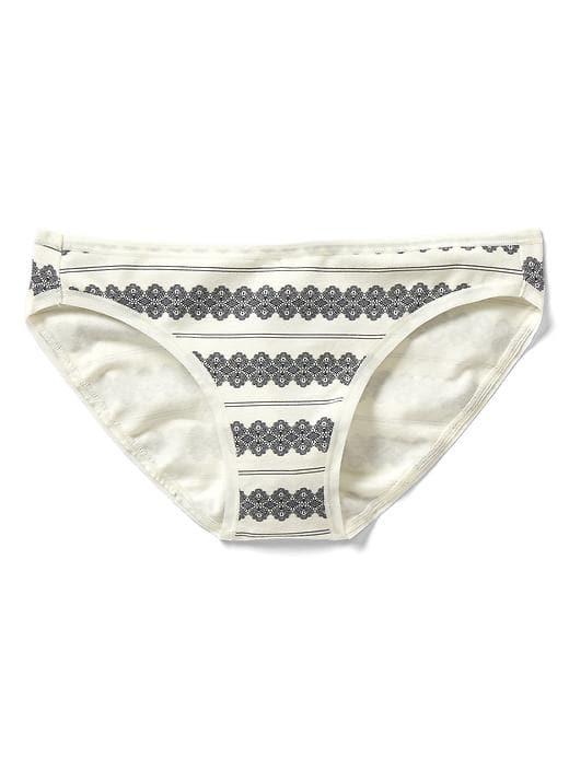 Gap Women Stretch Cotton Low Rise Bikini - Lacy Strp Milk