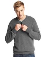 Gap Men Budding Henley Sweater - Charcoal Gray