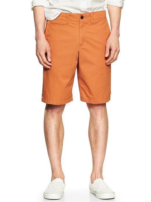 Gap Lived In Flat Front Shorts 10&quot; - Ginger Orange