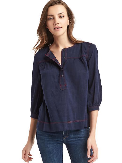 Gap Women Shirred Popover - Dark Night
