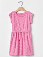 Gap Print Tie Waist Dress - Pink Dot