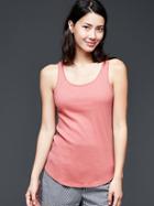 Gap Women Lace Trim Ribbed Tank - Potpourri Pink