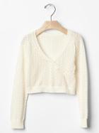 Gap Pointelle Wrap Sweater - Ivory Frost