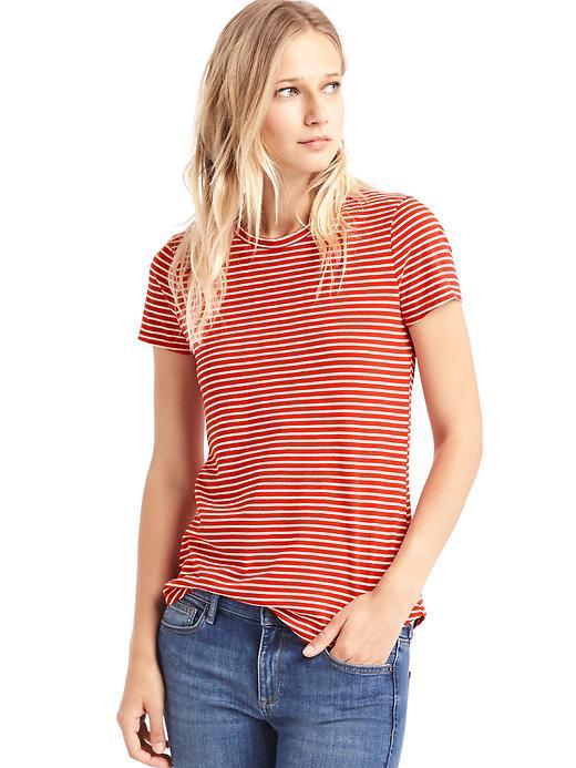 Gap Vintage Wash Small Stripe Crewneck Tee - Red Stripe