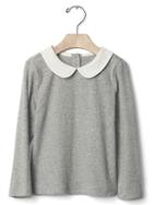 Gap Long Sleeve Collared Tee - Light Heather Gray