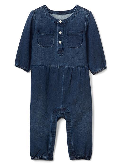 Gap Super Soft Denim One Piece - Dark Wash Indigo