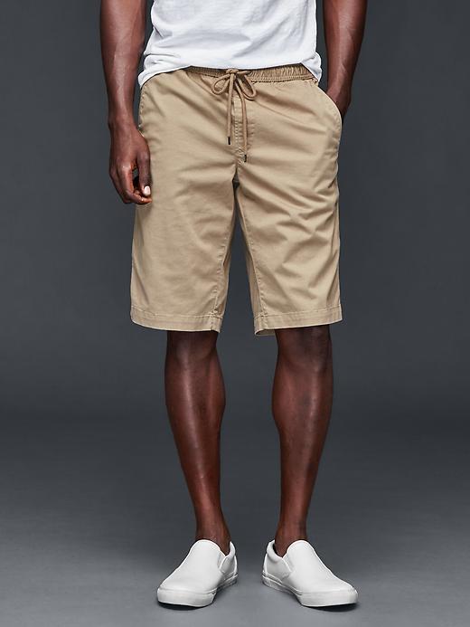 Gap Men Lived In Twill Jogger Shorts 12" - Khaki