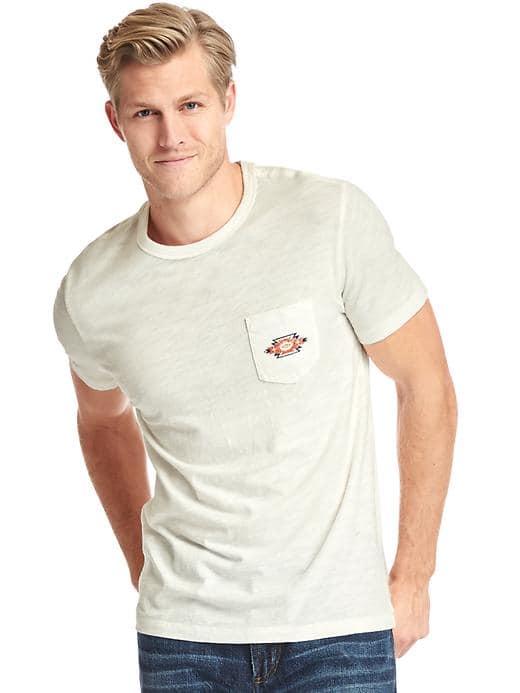 Gap Men Go West Graphic Crewneck Pocket Tee - New Off White