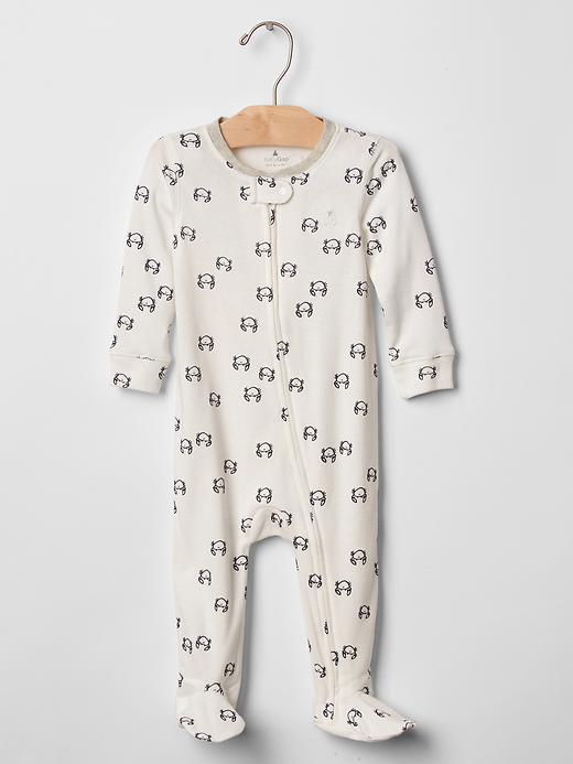Gap Lil&#39 Crab Zip Footed One Piece - White