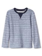 Gap Print Double Knit Tee - Blue Heather