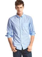 Gap Men True Wash Dobby Slim Fit Shirt - Blue Focus