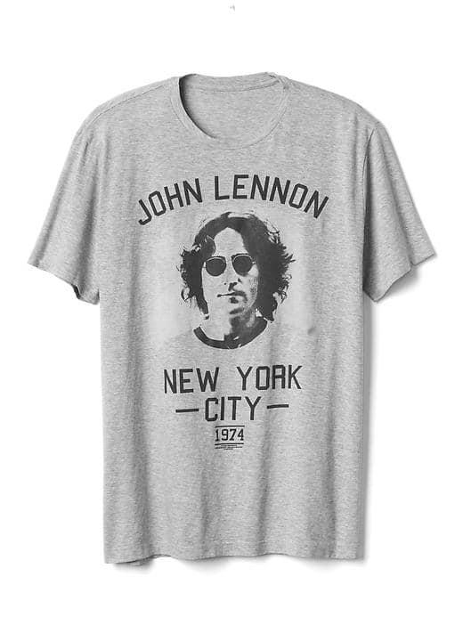 Gap Men Lennon Nyc Graphic Tee - New Heather Grey