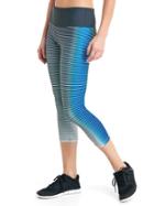 Gap Women Gfast Cross Train Gradient Stripe Capris - Side Gradient Blue