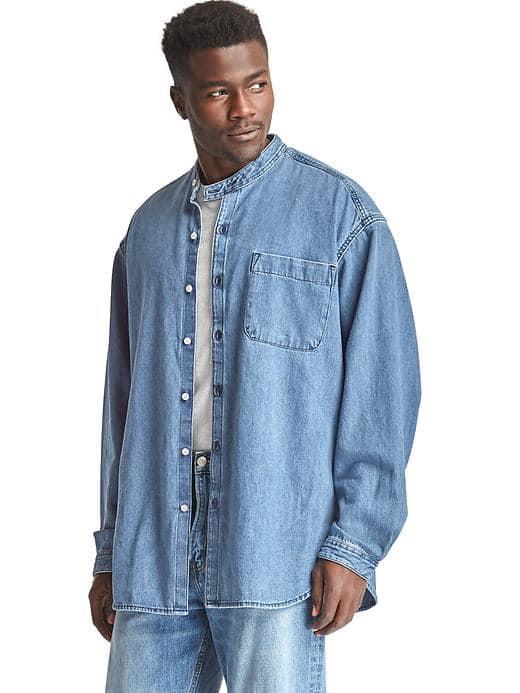 Gap Men The Archive Re Issue Heritage Denim Shirt - Medium Indigo