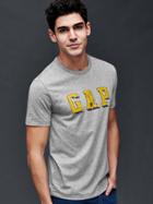 Gap Men Block Logo T Shirt - Grey Heather