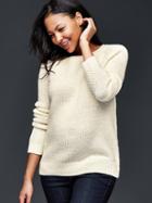 Gap Texturted Scoopneck Sweater - Snow Cap