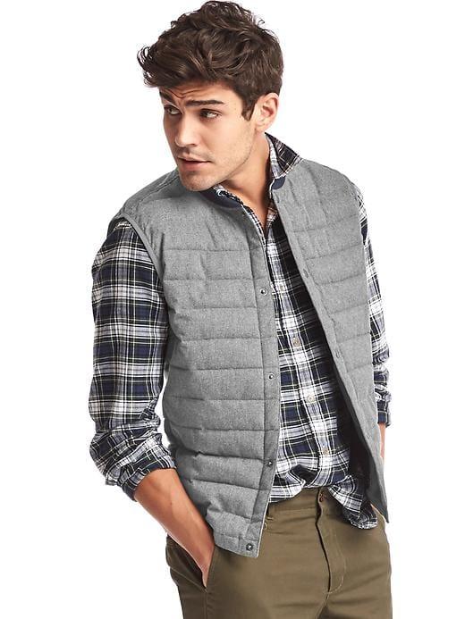 Gap Men Coldcontrol Lite Herringbone Puffer Vest - Herringbone