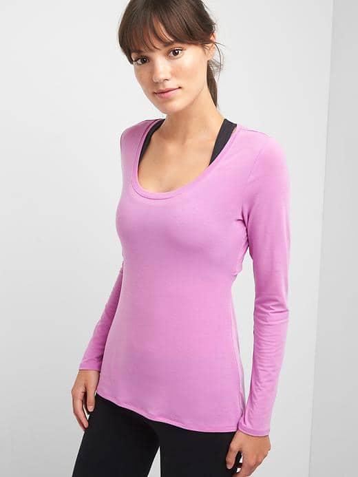 Gap Women Breathe Drape Back Tee - Orchid