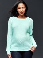 Gap Texturted Scoopneck Sweater - Azul