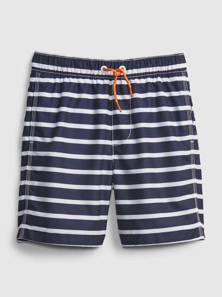 Kids 100% Recycled Polyester Printed Swim Trunks