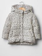 Gap Primaloft Ruffle Trim Puffer Jacket - Animal Print