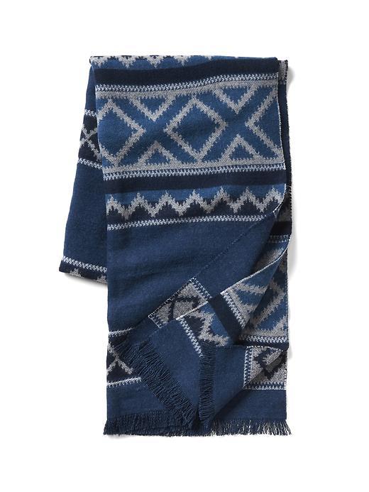 Gap Men Modal Cozy Scarf - Blue Fairisle