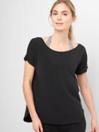 Gap Gapfit Breathe Roll Sleeve Tee - True Black