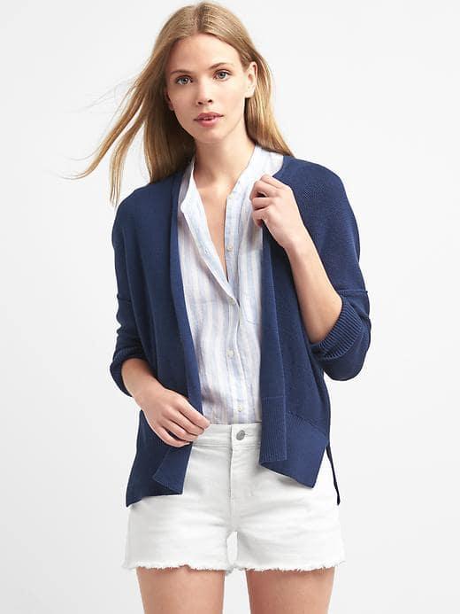 Gap Women Open Front Batwing Cardigan - Comet Blue