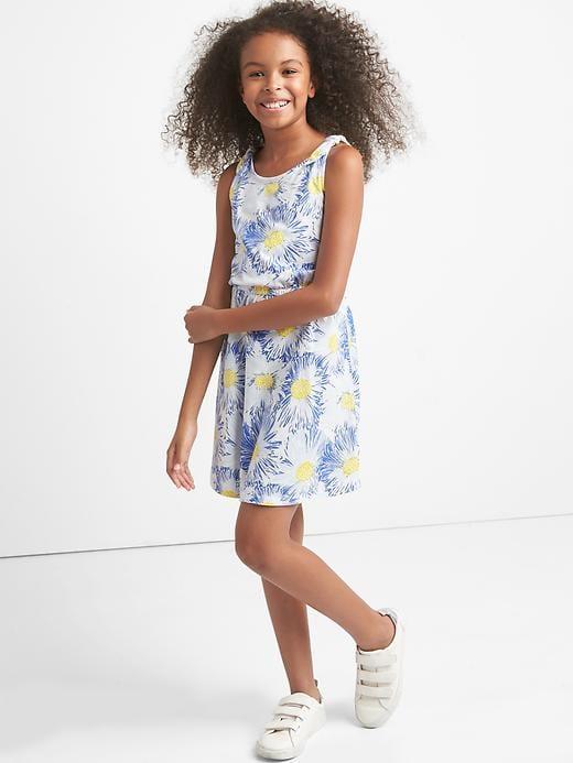 Gap Print Bow Tank Dress - Blue Floral