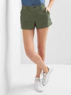 Gap Embroidered Stripe Summer Shorts - Jungle Green