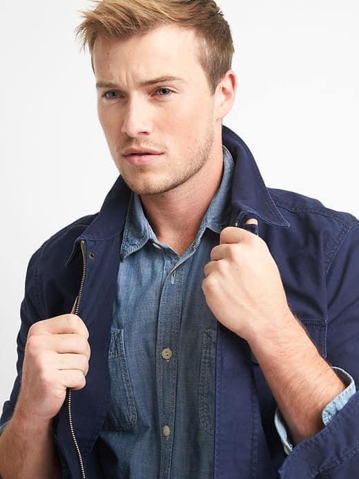 Gap Men Cotton Fatigue Jacket - Tapestry Navy