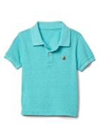 Gap Short Sleeve Pique Polo - Fair Aqua