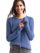 Gap Women Ribbed Crewneck Sweater - Dockside Blue