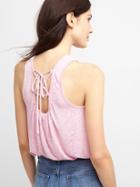 Gap Softspun Lace Back Tank - Sunrise Pink