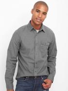 Gap Men Oxford Garment Dye Slim Fit Shirt - Soft Black