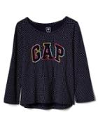 Gap Embroidered Logo Polka Dot Tee - Dark Night