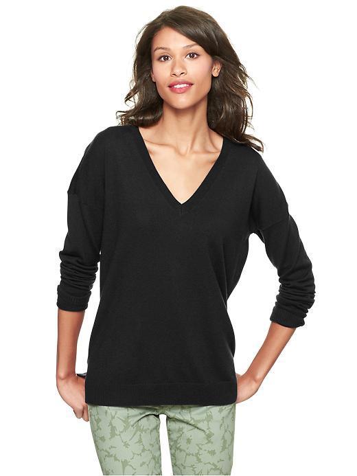 Gap Eversoft V Neck Sweater - True Black Knit
